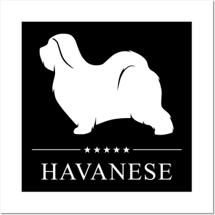 Havanese Dog White Silhouette Posters and Art